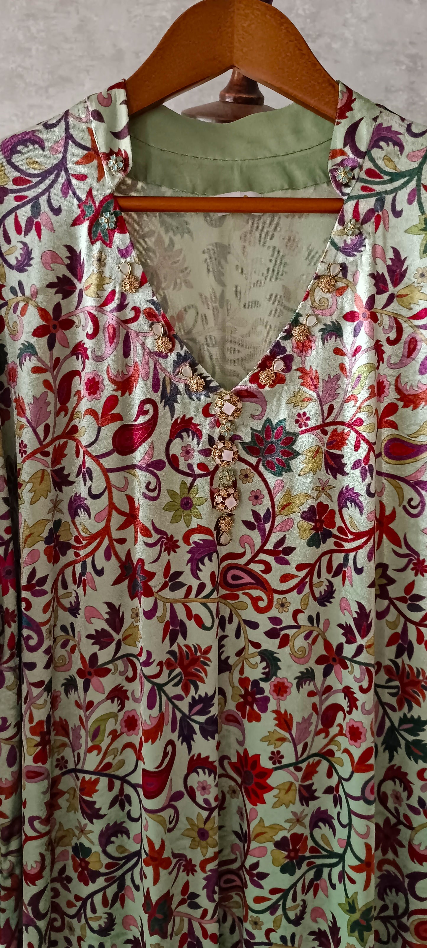 Formal Wear - Printed Velvet Kaftan