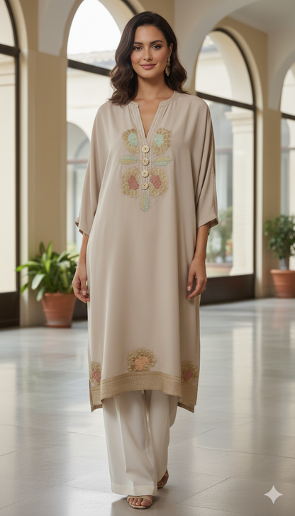 Summer Edit - Dhaka Malmal Kimkhawab Collection  - Boutique Beige