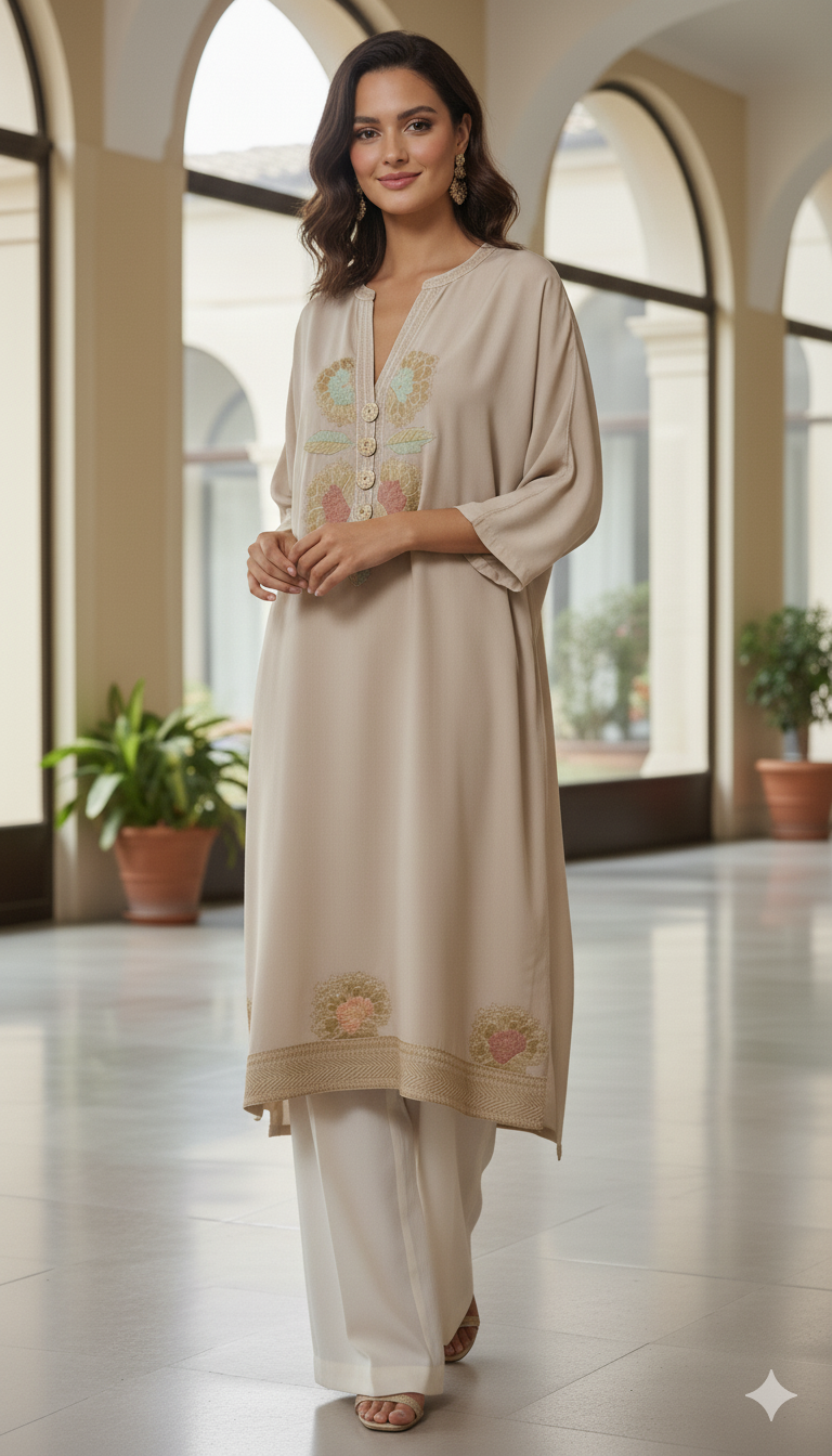 Summer Edit - Dhaka Malmal Kimkhawab Collection  - Boutique Beige