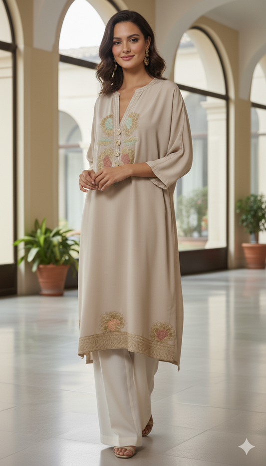 Summer Edit - Dhaka Malmal Kimkhawab Collection  - Boutique Beige