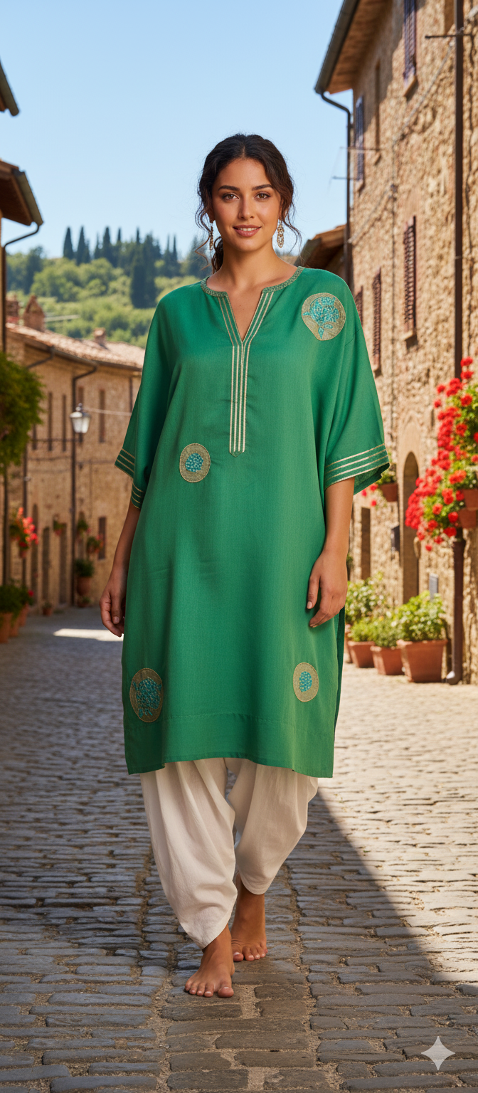 Summer Edit - Kara Cotton Kimkhawab Collection  - Apple Green