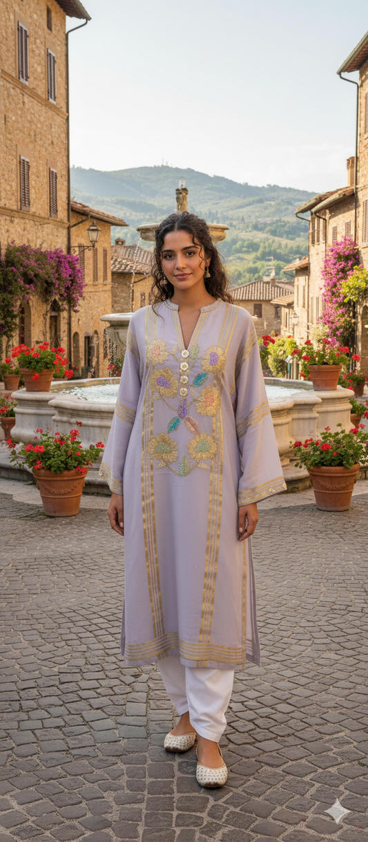 Summer Edit - Dhaka Malmal Kimkhawab Collection  - Cool Lavender