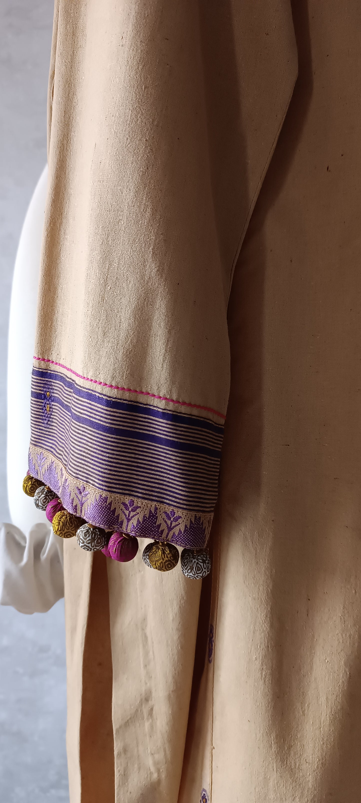 Winter Edit - Banarsi Cotton Karandi  - Beige