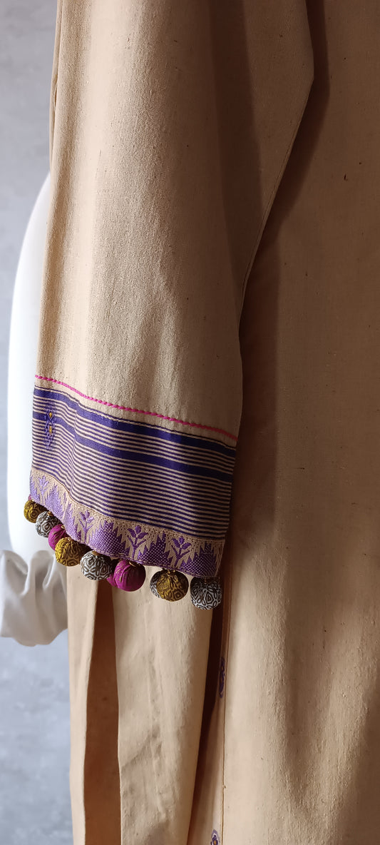 Winter Edit - Banarsi Cotton Karandi  - Beige