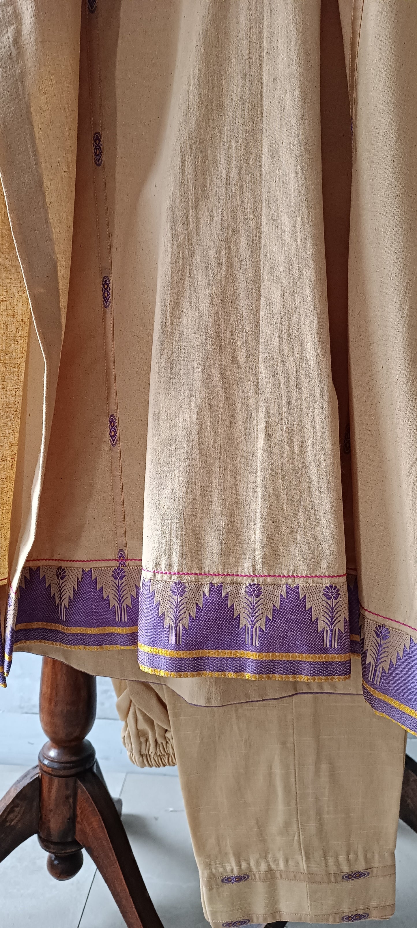 Winter Edit - Banarsi Cotton Karandi  - Beige