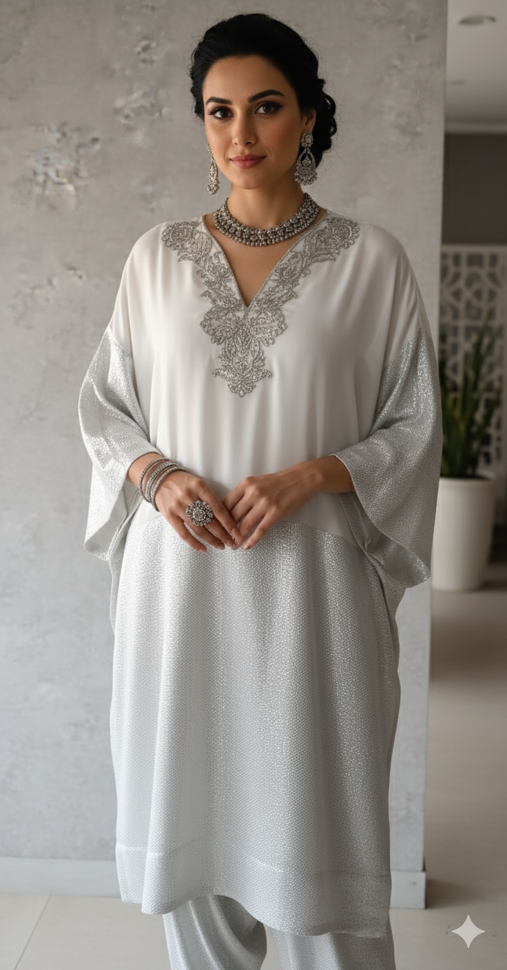 Wedding Edit - Pure Chaandi Zari Chiffon - Soft White