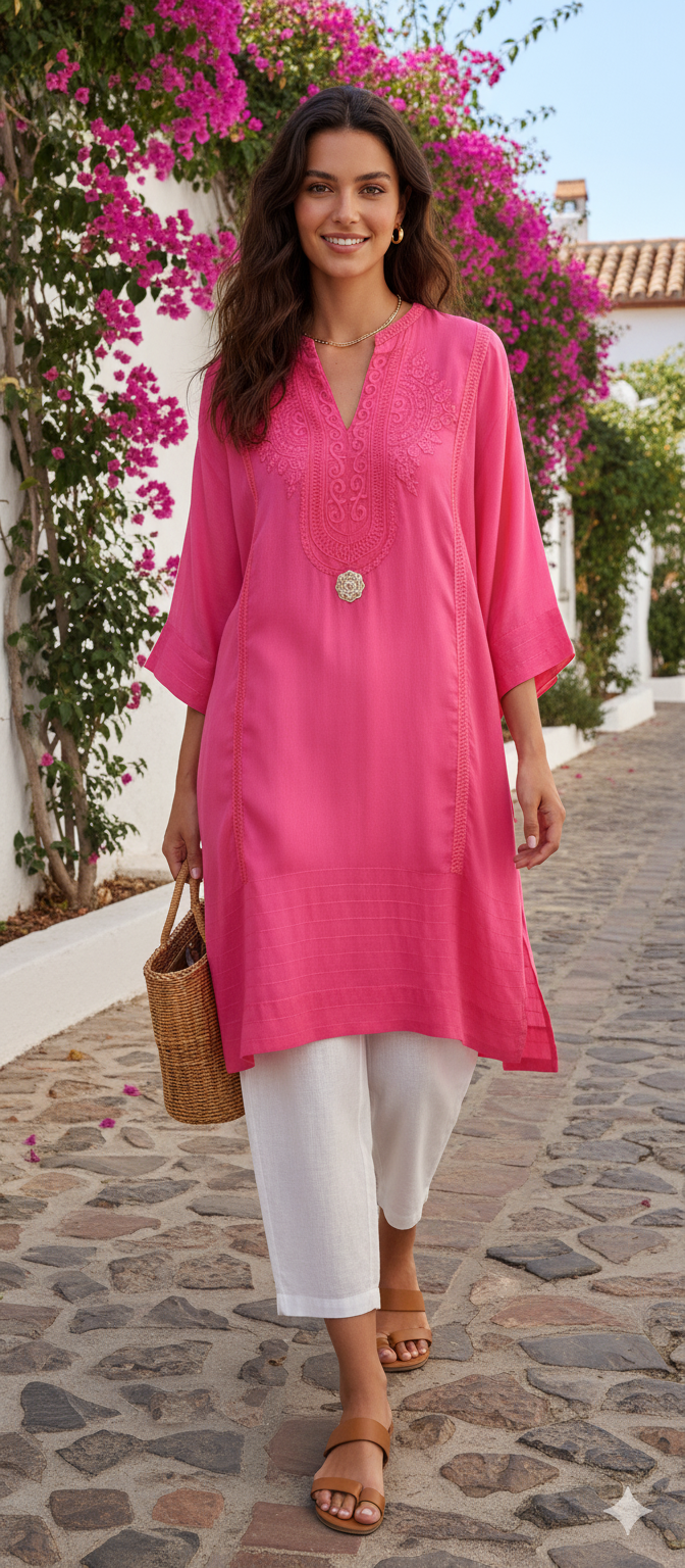 Summer Edit - Slub Silk  - Rani Pink