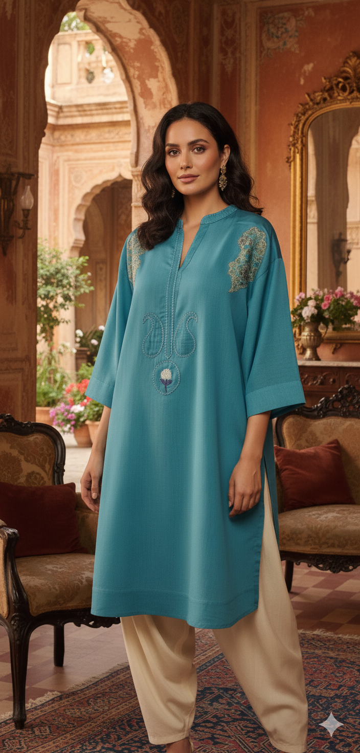 Summer Edit - Pure Kara Cotton  -  Teal Blue