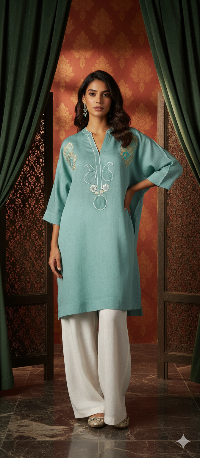 Summer Edit - Pure Kara Cotton  - Light  Teal