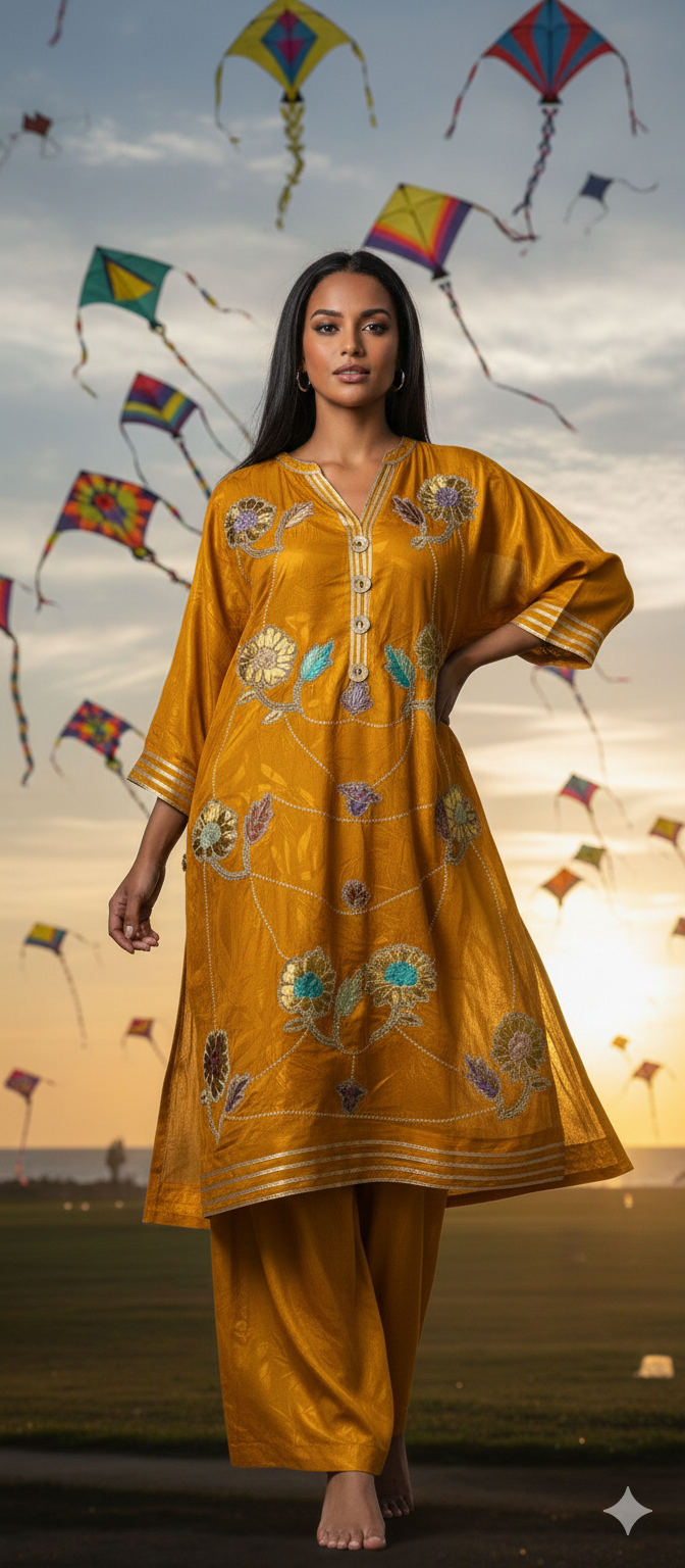 Spring Edit -  Pure Silk Karandi Kimkhawab Appliqué -  Black