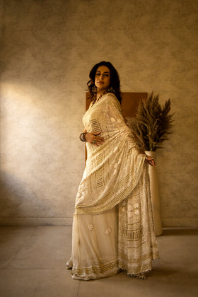 Sari - ChikanKari & Muqaish Saree