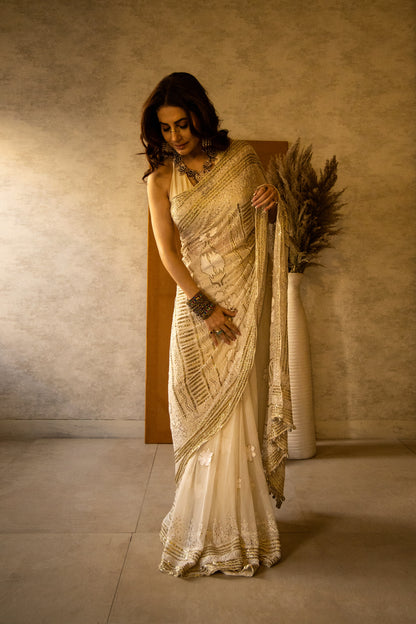 Sari - ChikanKari & Muqaish Saree