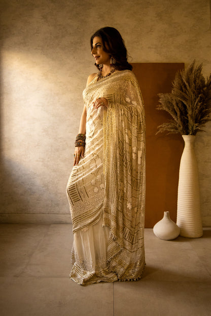 Sari - ChikanKari & Muqaish Saree