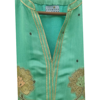 Summer Edit - Pure Ketan Silk - Kimkhawab Collection (Aqua Green)
