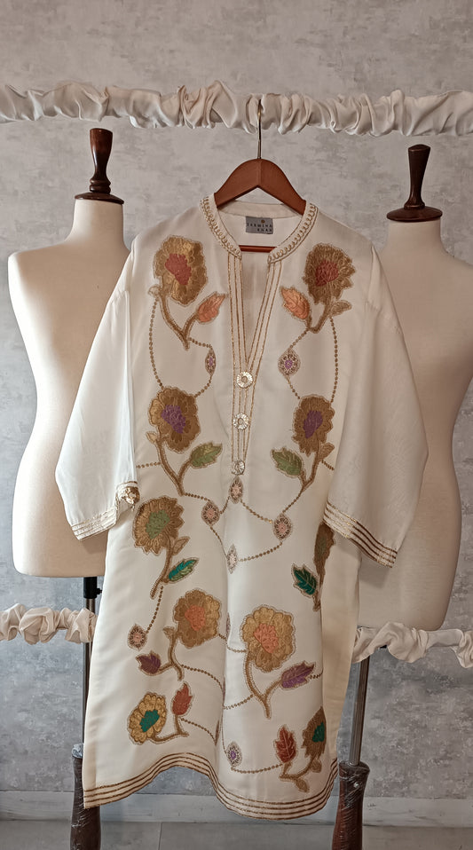 Summer Edit - Kara cotton Kimkhawab Collection  - Ecru White