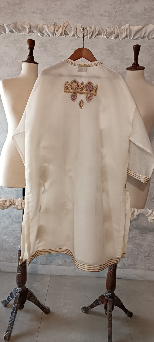 Summer Edit - Kara cotton Kimkhawab Collection  - Ecru White