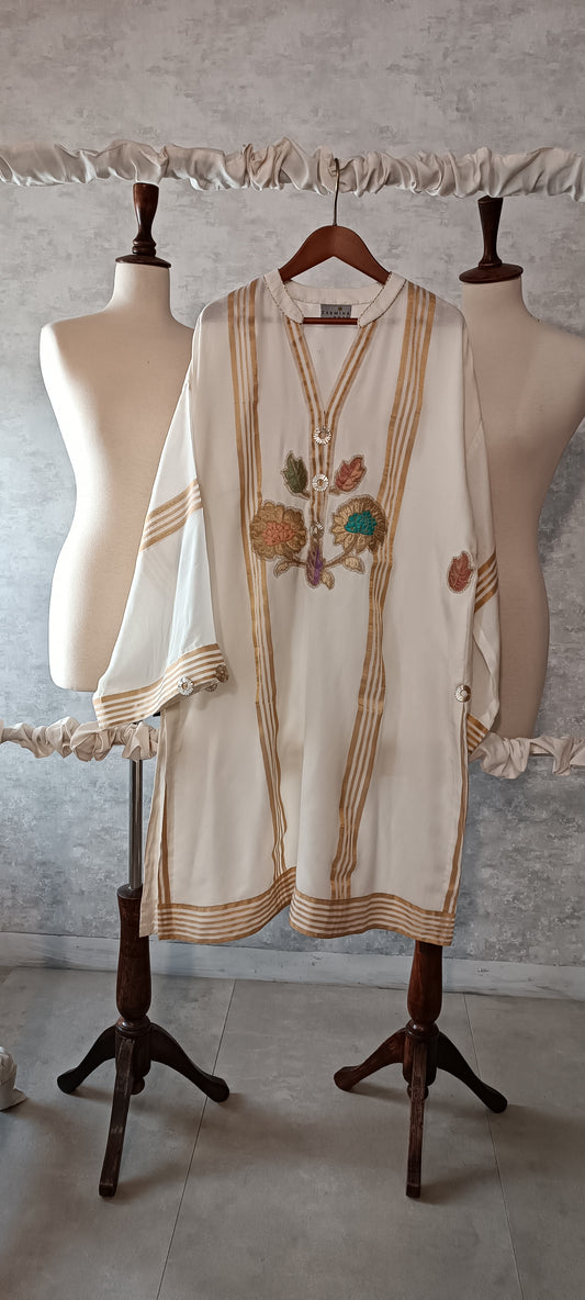 Malmal Kimkhawab Collection  - Ecru White
