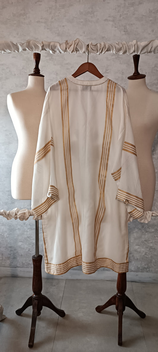 Malmal Kimkhawab Collection  - Ecru White