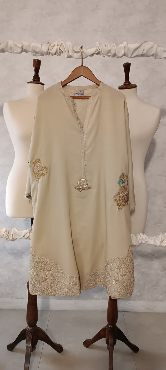 Summer Edit - Dhaka Malmal Kimkhawab Collection  - Boutique Beige