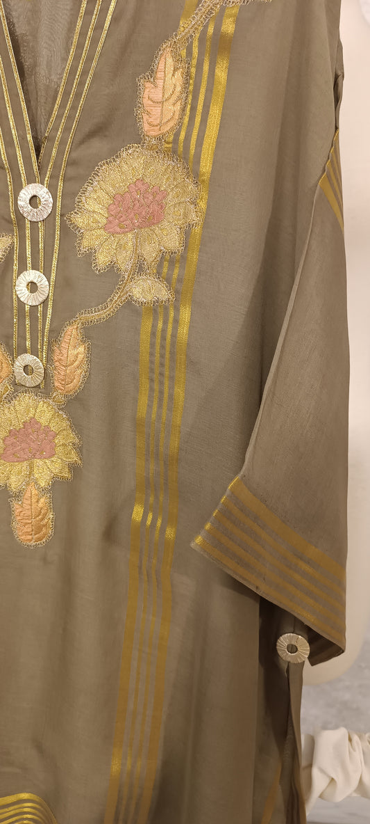 Malmal Kimkhawab Collection  - Army Green