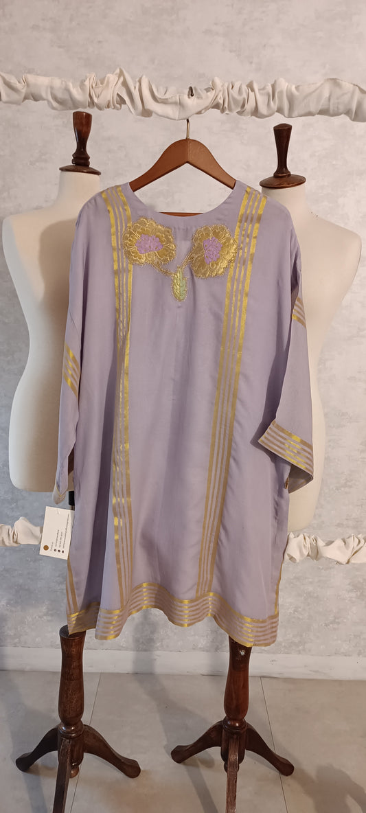 Summer Edit - Malmal Kimkhawab Collection  - Cool Lavender