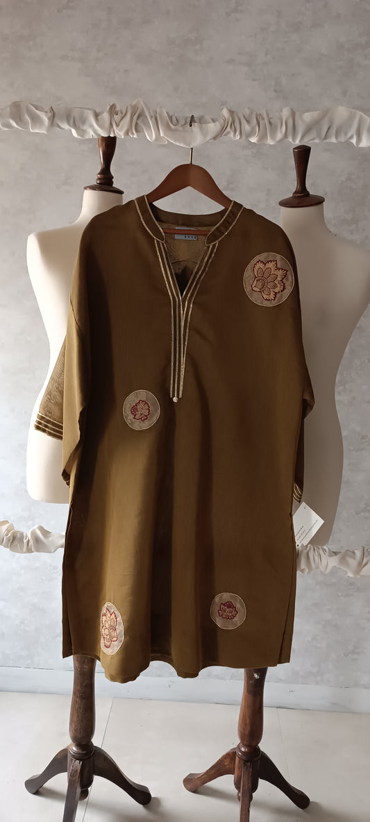 Chanderi Kimkhawab Collection  - Army Green