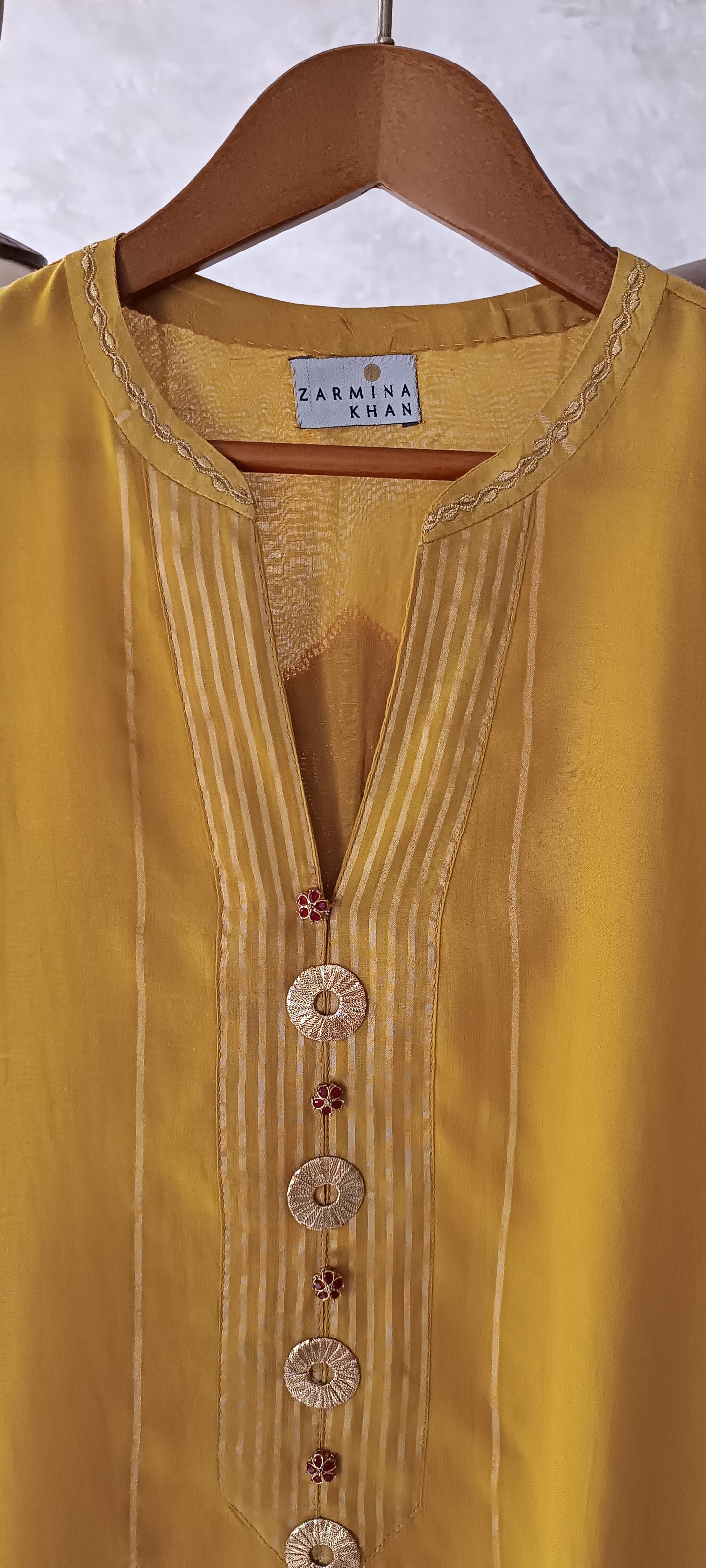 Dhaka Malmal Kimkhawab Collection  - Saffron Yellow