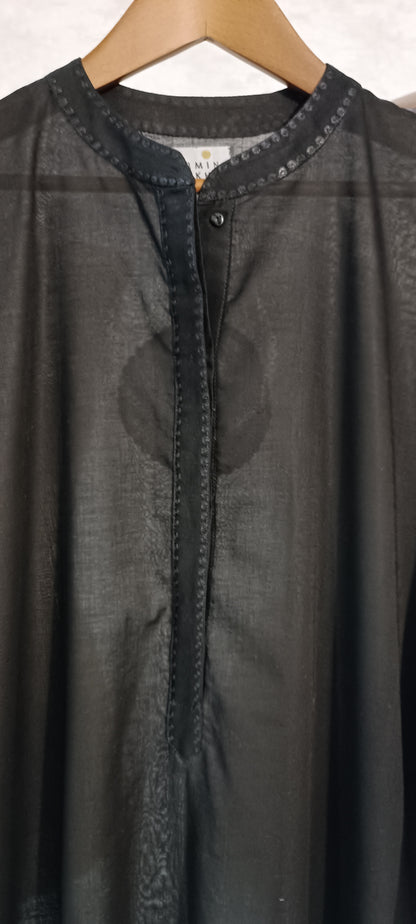 Black Edit - Malmal Kurta with Embroidery