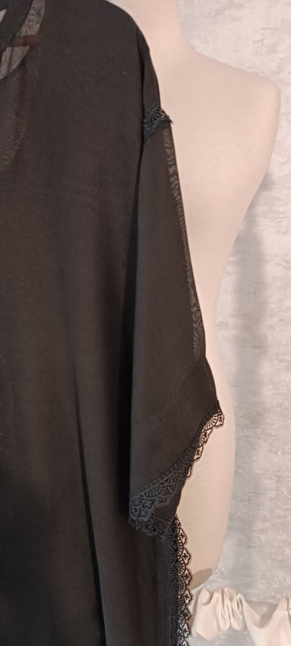 Summer Edit - - Malmal Long Kurta with Lace