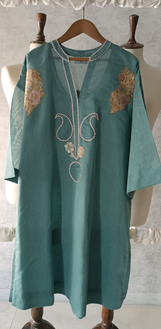 Summer Edit - Pure Chanderi   - Light  Teal