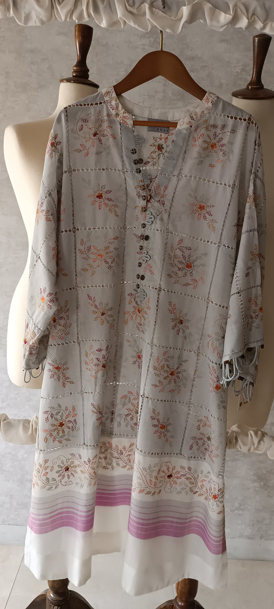 Summer Edit - Tarkashi with Kacha Tanka  - Cool Grey