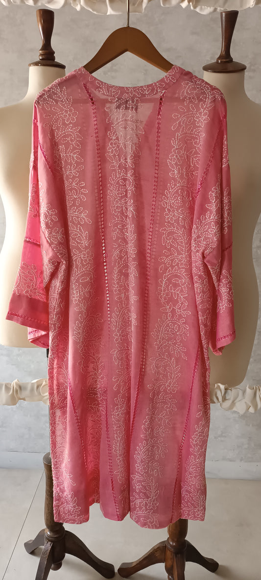 Summer Edit - Tarkashi with Kacha Tanka  -  (Rani Pink)