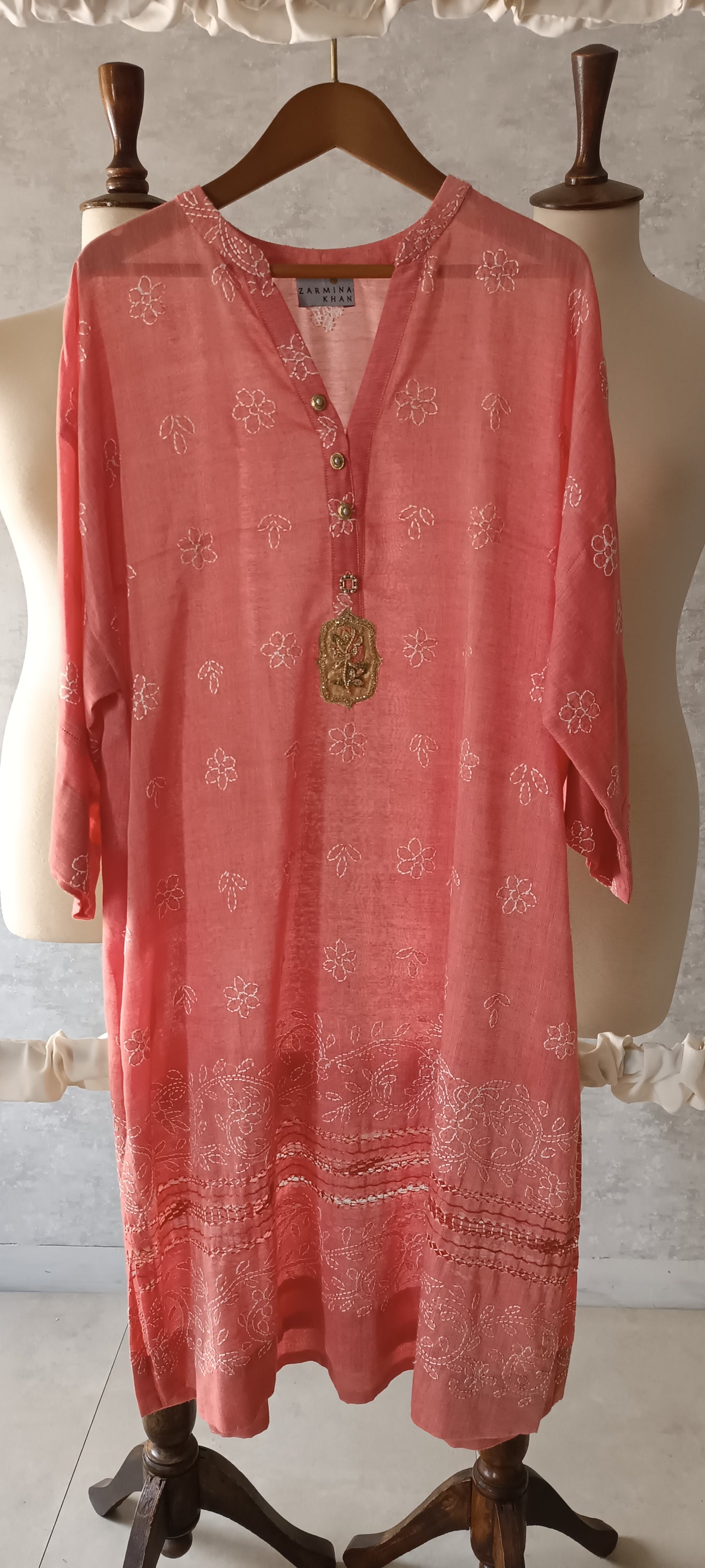 Summer Edit - Tarkashi with Kacha Tanka  -  (Rani Pink)