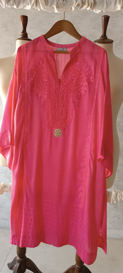 Summer Edit - Slub Silk  - Rani Pink