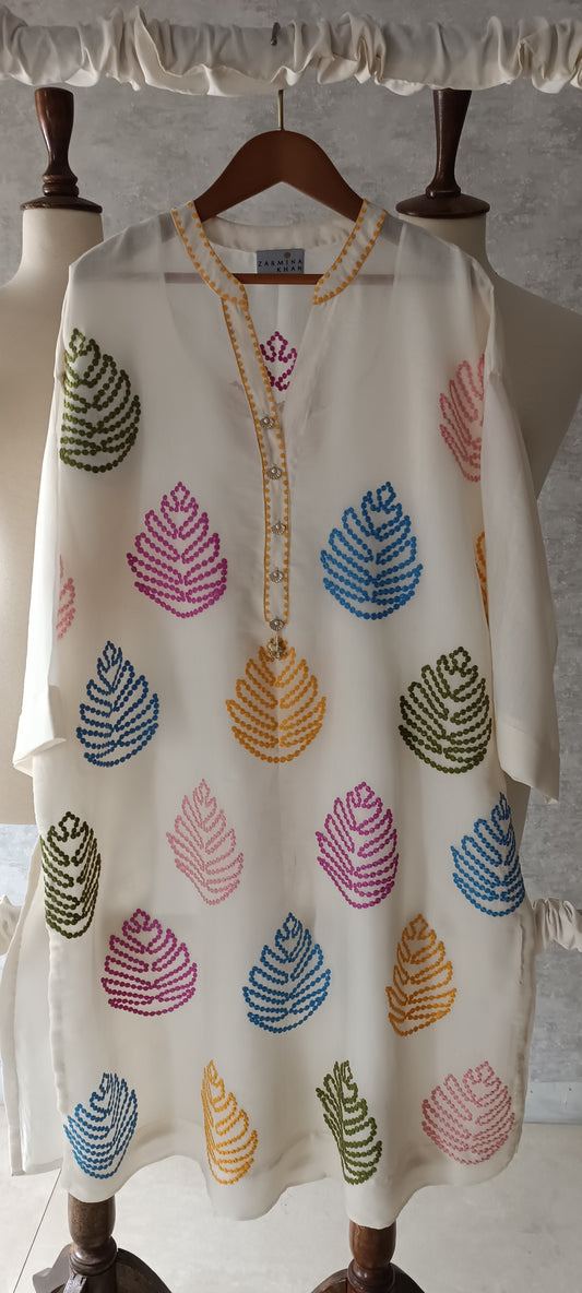 Summer Edit  - Pure Kara cotton Kurta Soft White
