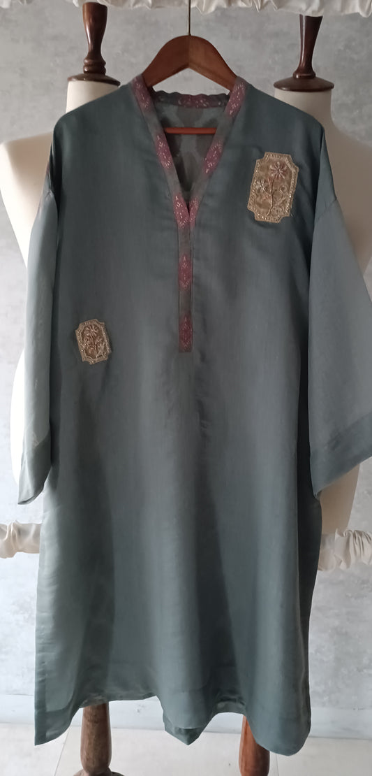 Mani (Autumn Edit) Pure Kara Cotton Jacquard - Slate Grey