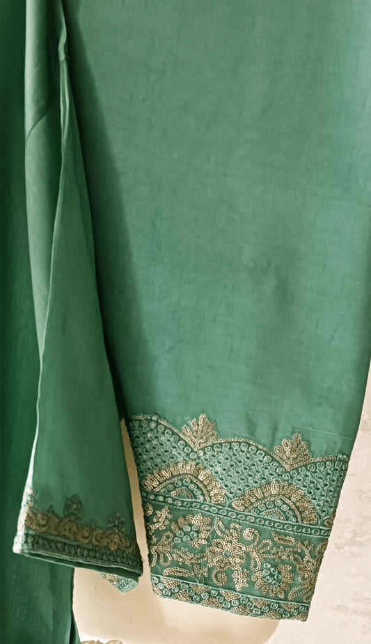 Dholki Edit - Maple Raw Silk - Earthy Green