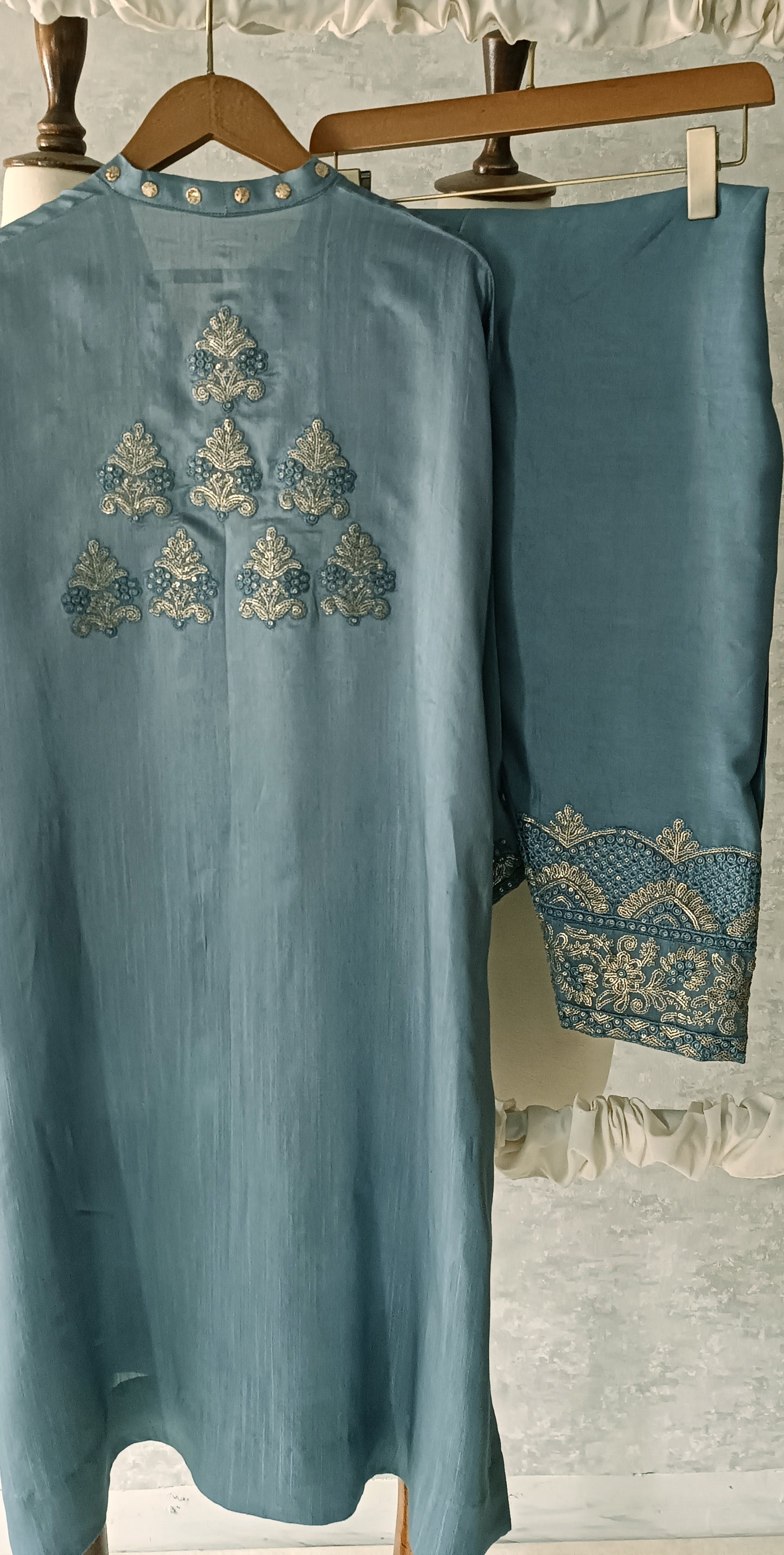 Dholki Edit - Maple Raw Silk - Stone Blue