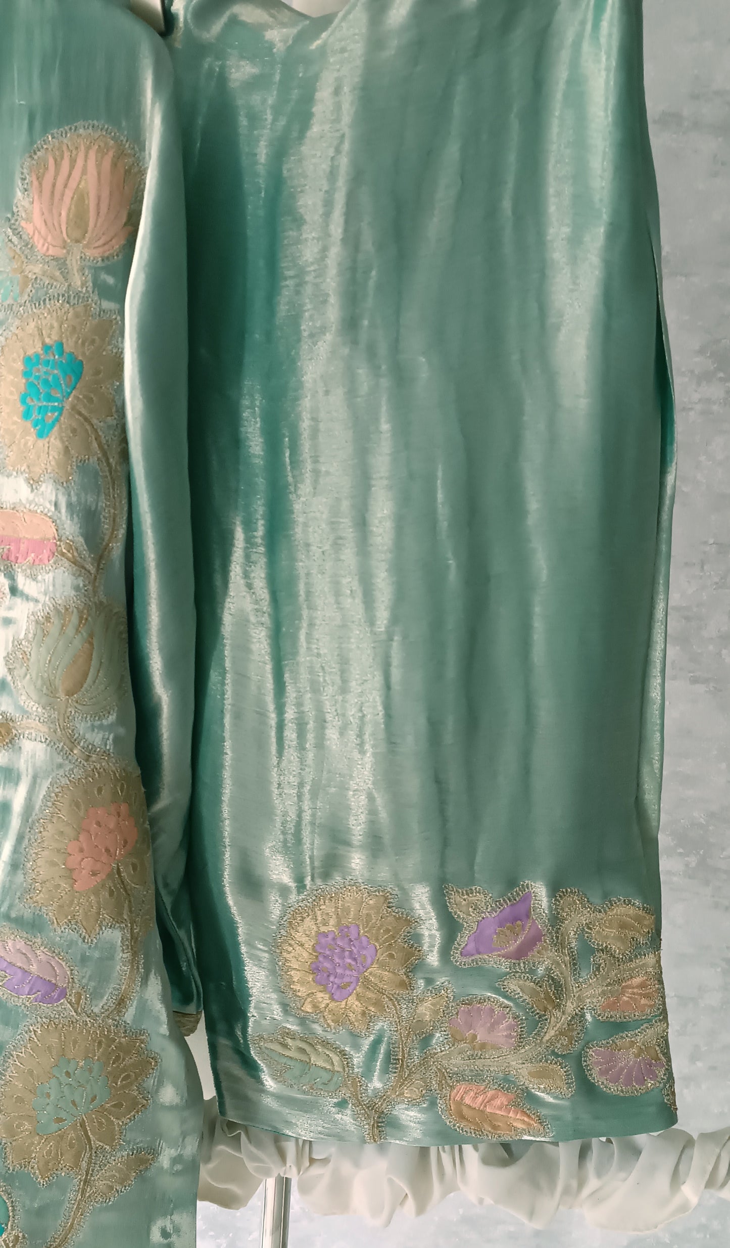 Wedding Edit - Pure Zari Tissue Silk - Gold Ferozi