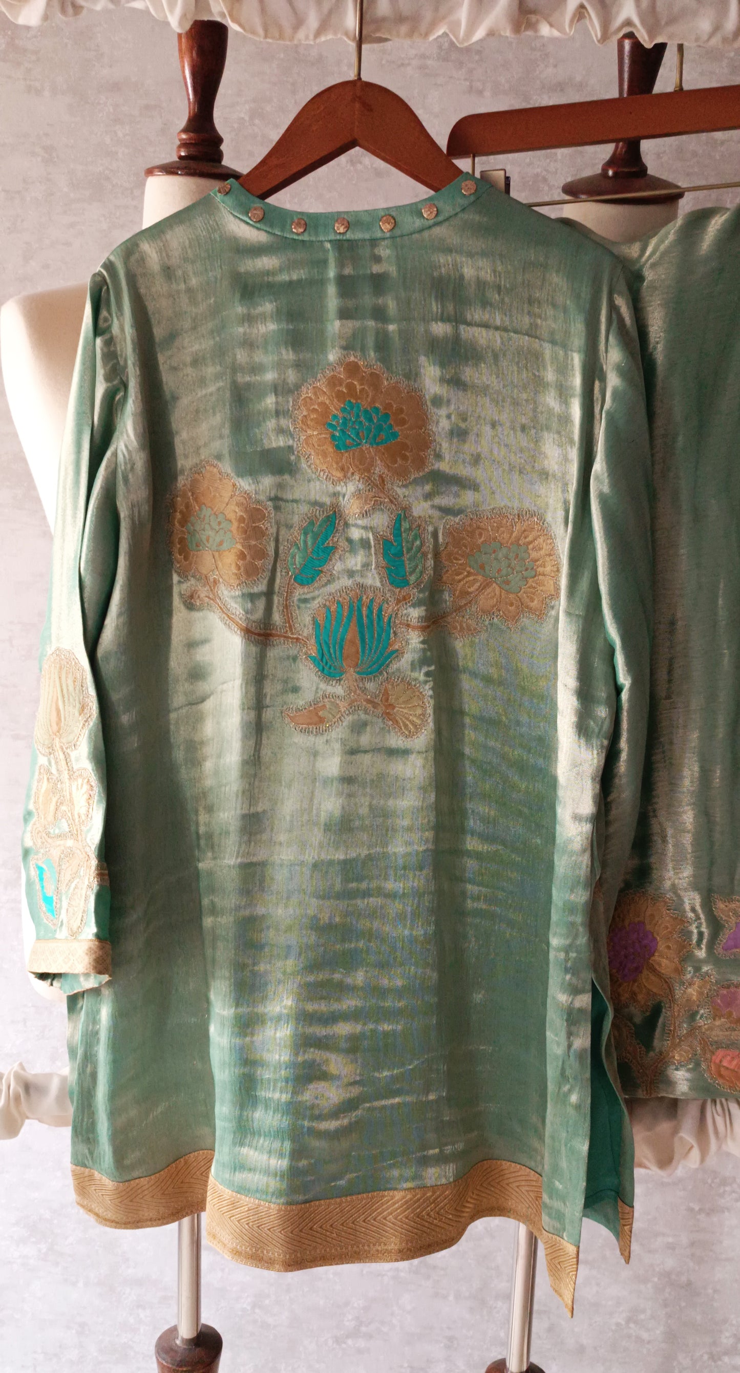 Wedding Edit - Pure Zari Tissue Silk - Gold Ferozi