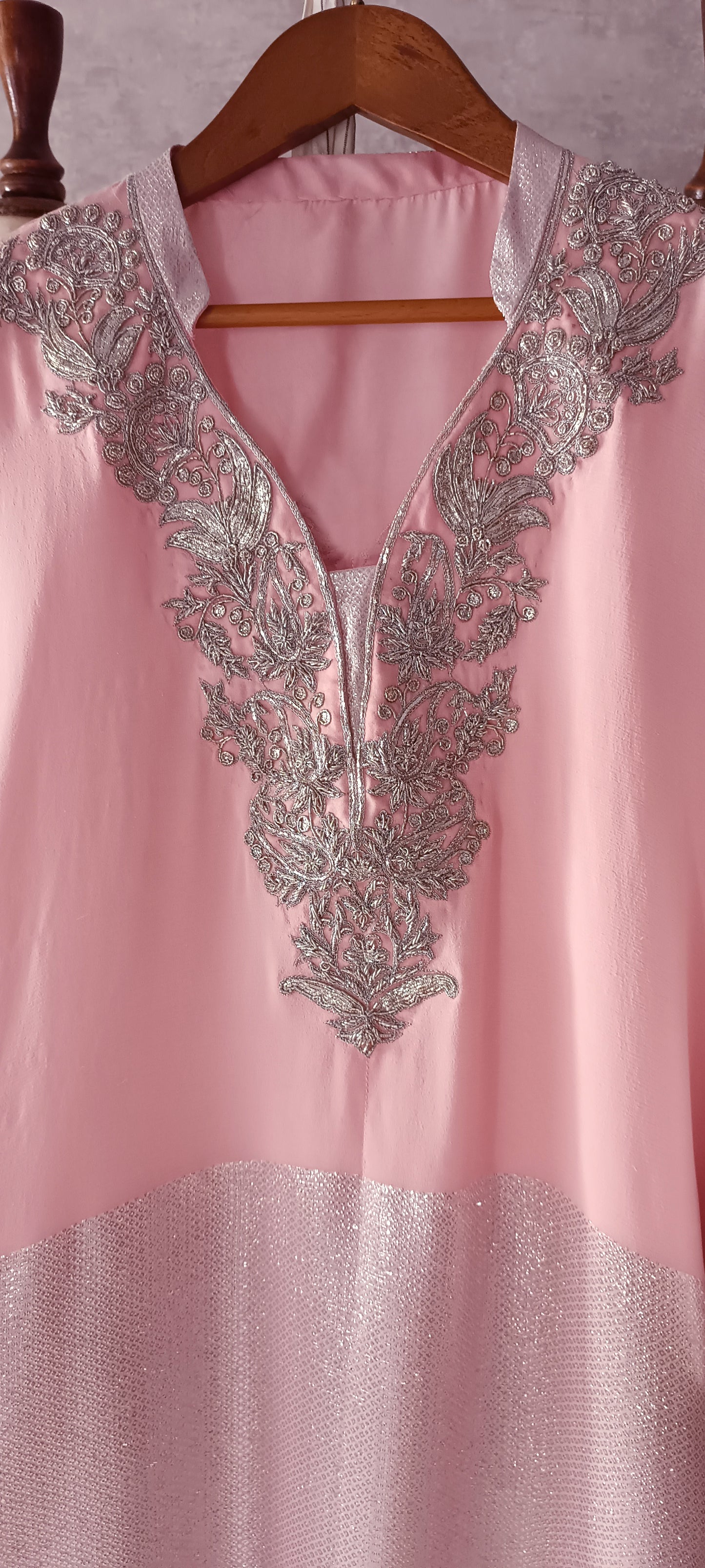 Wedding Edit - Pure Chaandi Zari Chiffon - Blush Pink