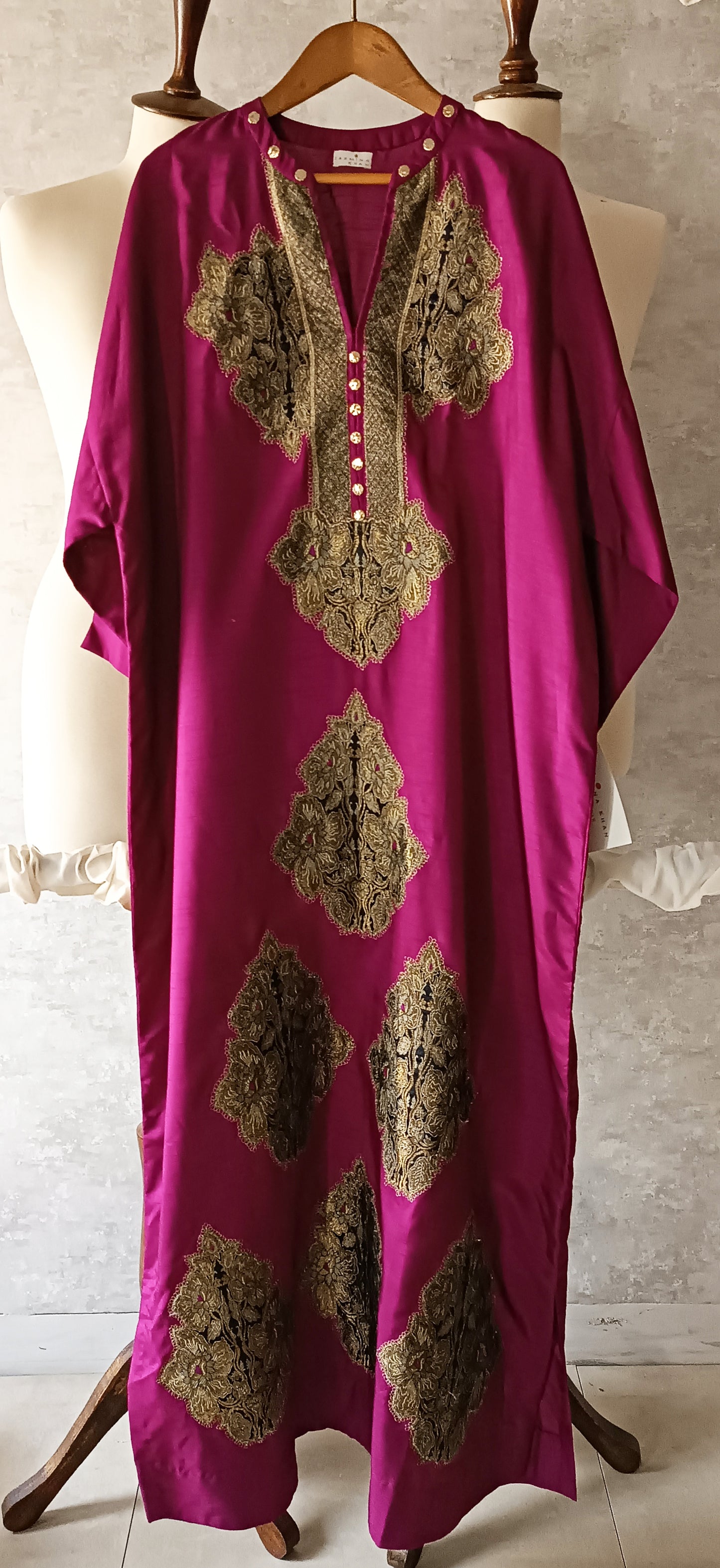Dholki Edit - Kaftan - Kimkhawab Applique (Magenta)