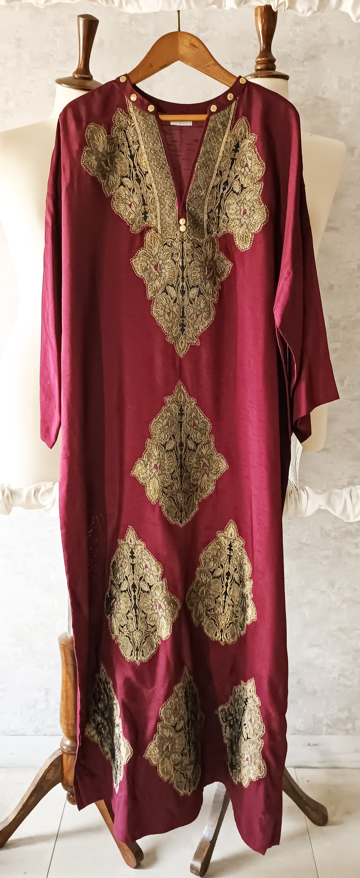 Dholki Edit - Kaftan - Kimkhawab Applique (Maroon)