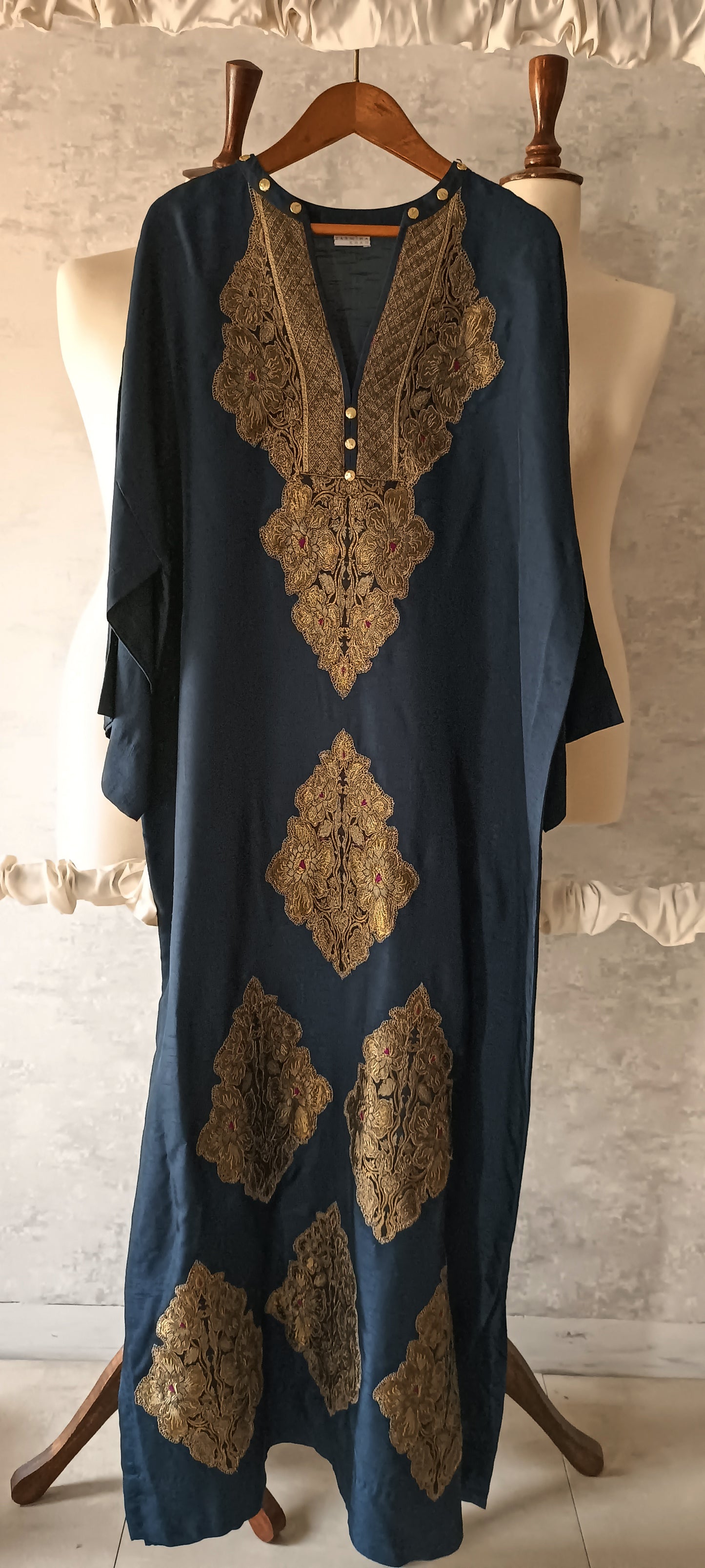 Dholki Edit - Kaftan - Kimkhawab Applique (Deep Blue)