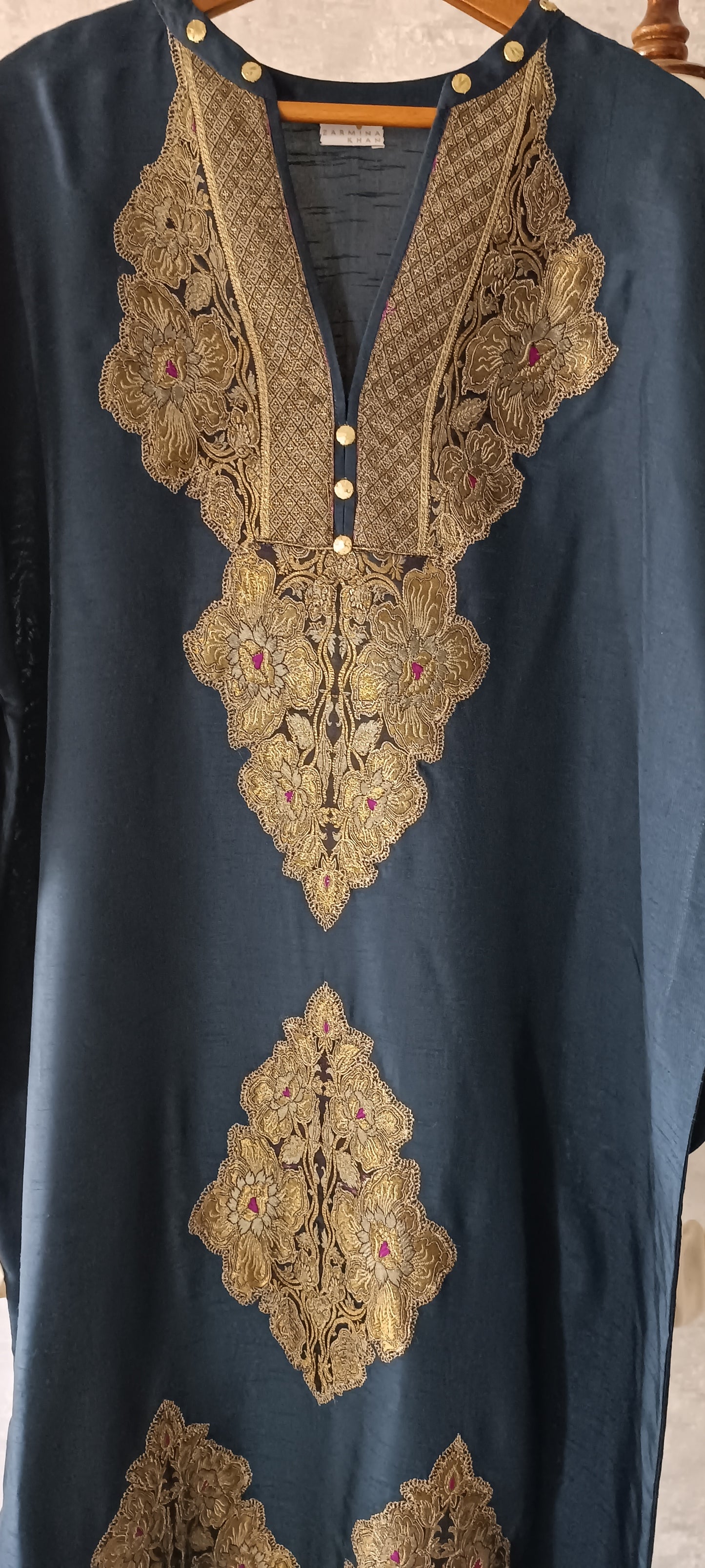 Dholki Edit - Kaftan - Kimkhawab Applique (Deep Blue)