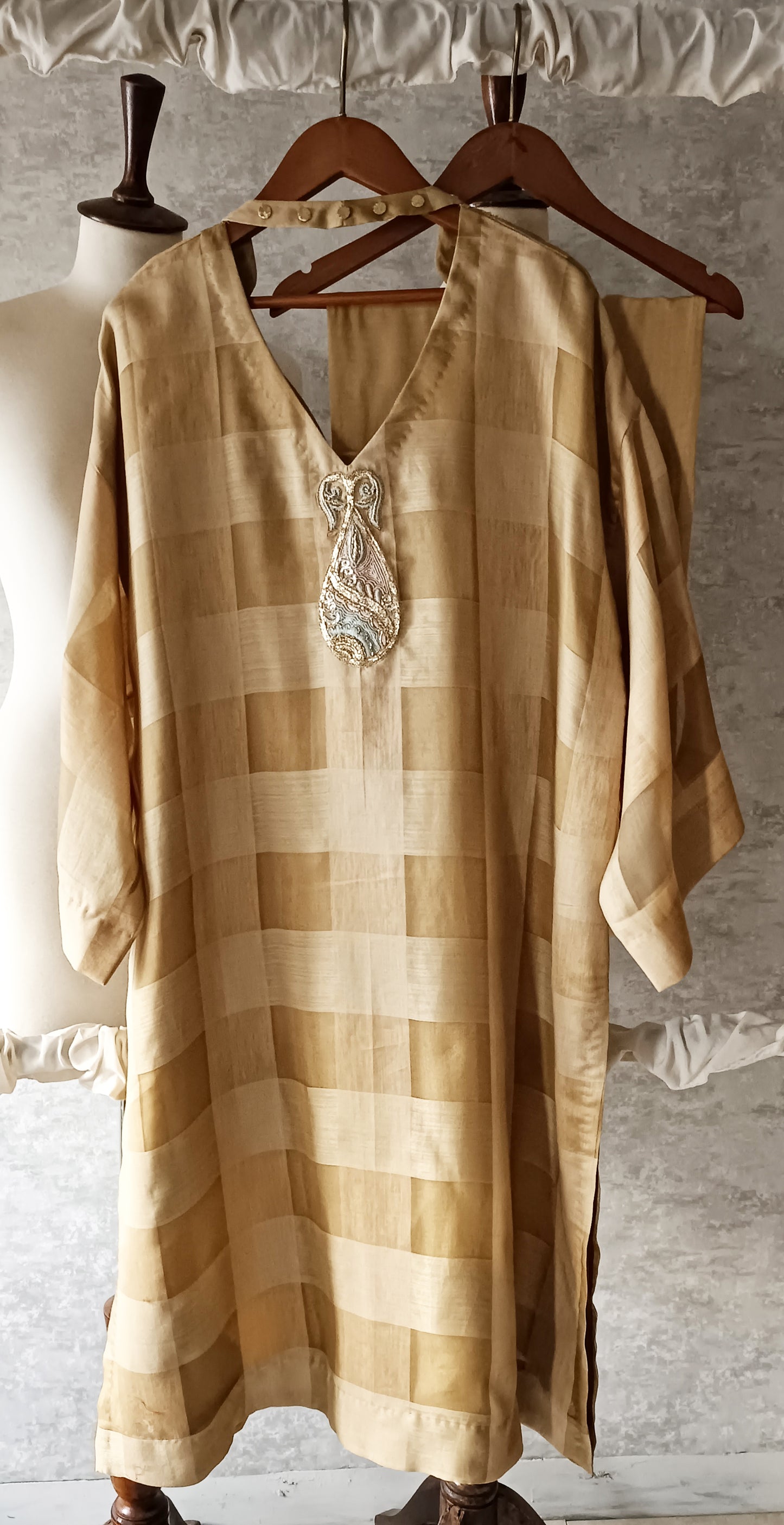 Wedding Edit - Pure Organza Silk  - Tartan Beige