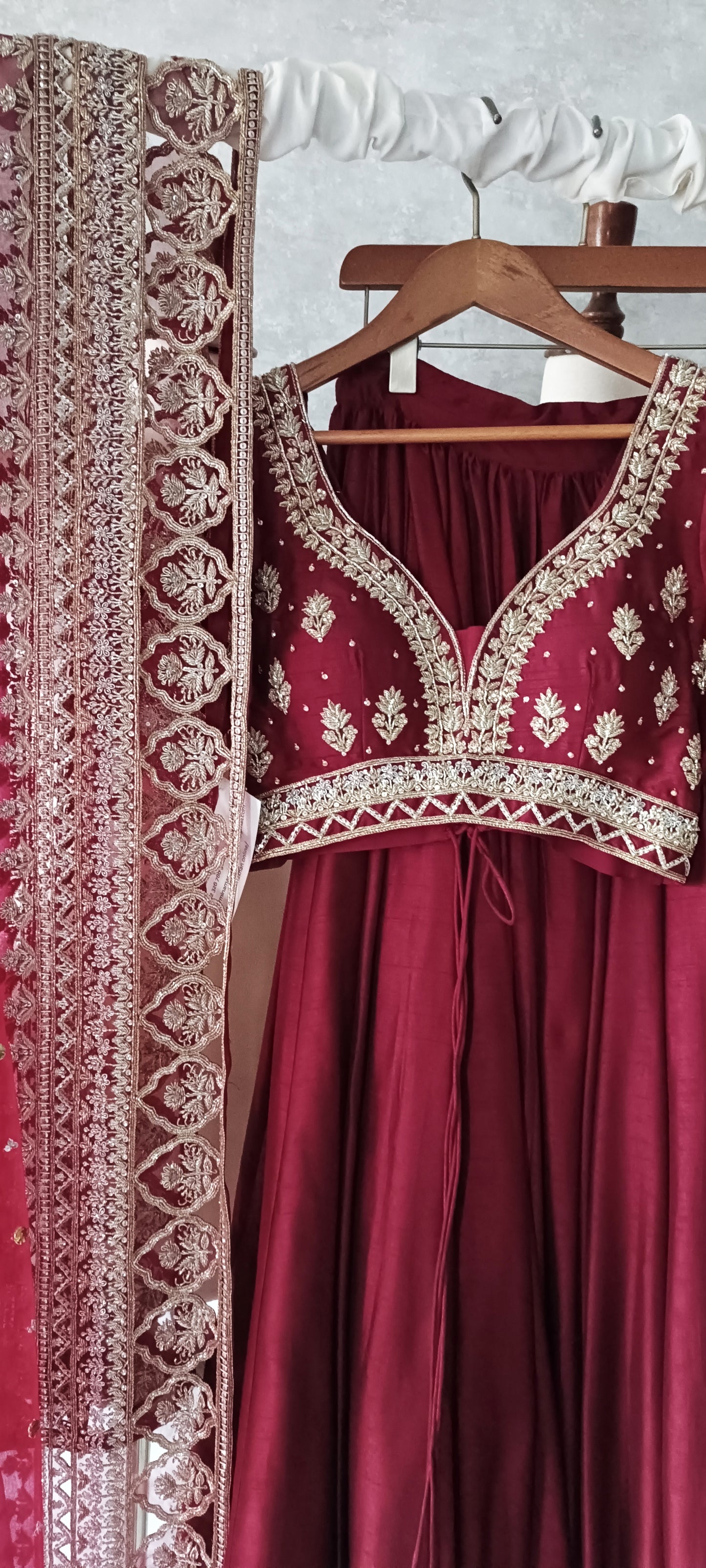 Wedding Edit - Bridal Choli Ghagra set - Carmine Red