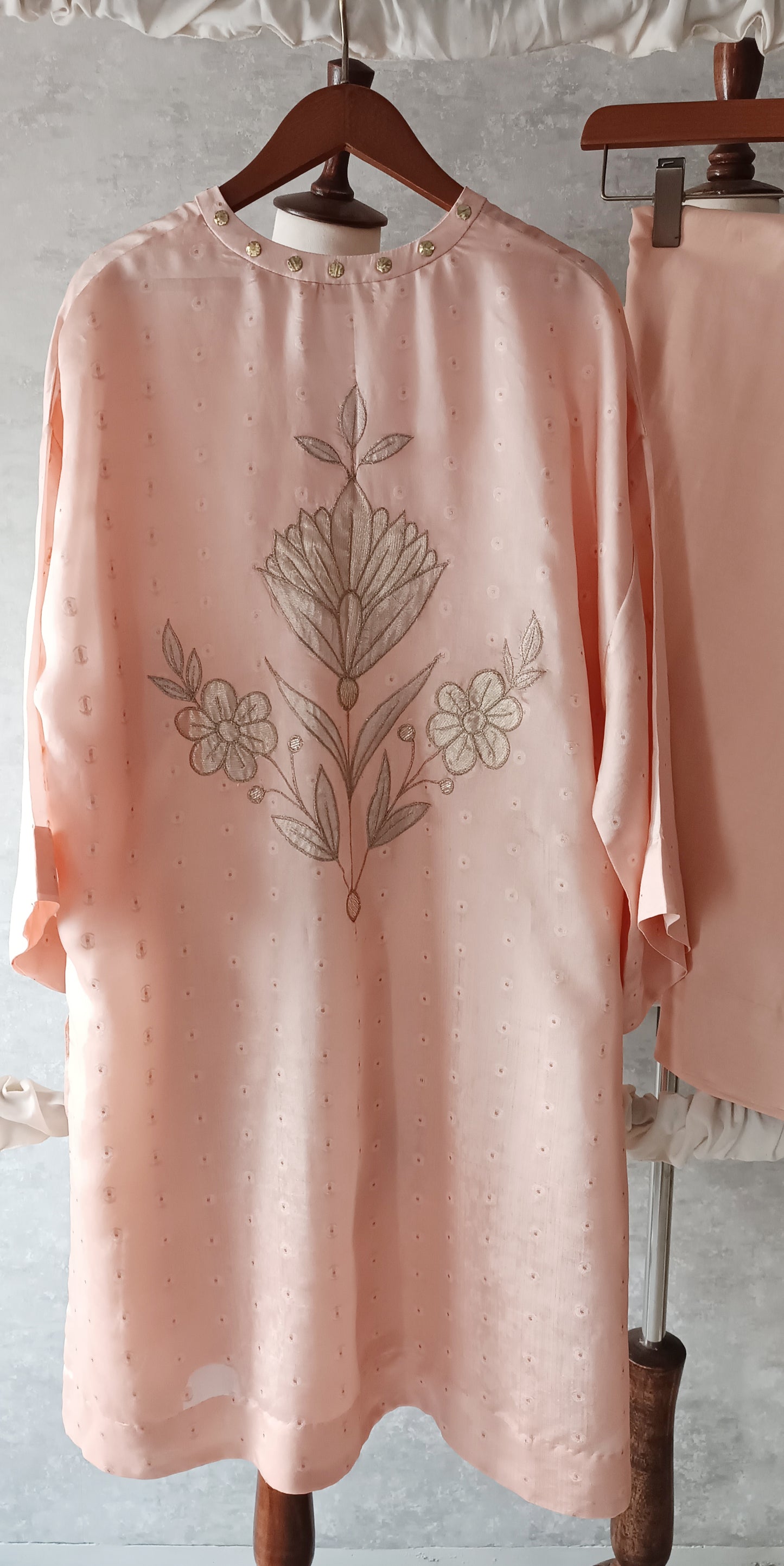 Dholki Edit - Pure Sheesha Bundki Silk - Blush Pink Chaand  Phool