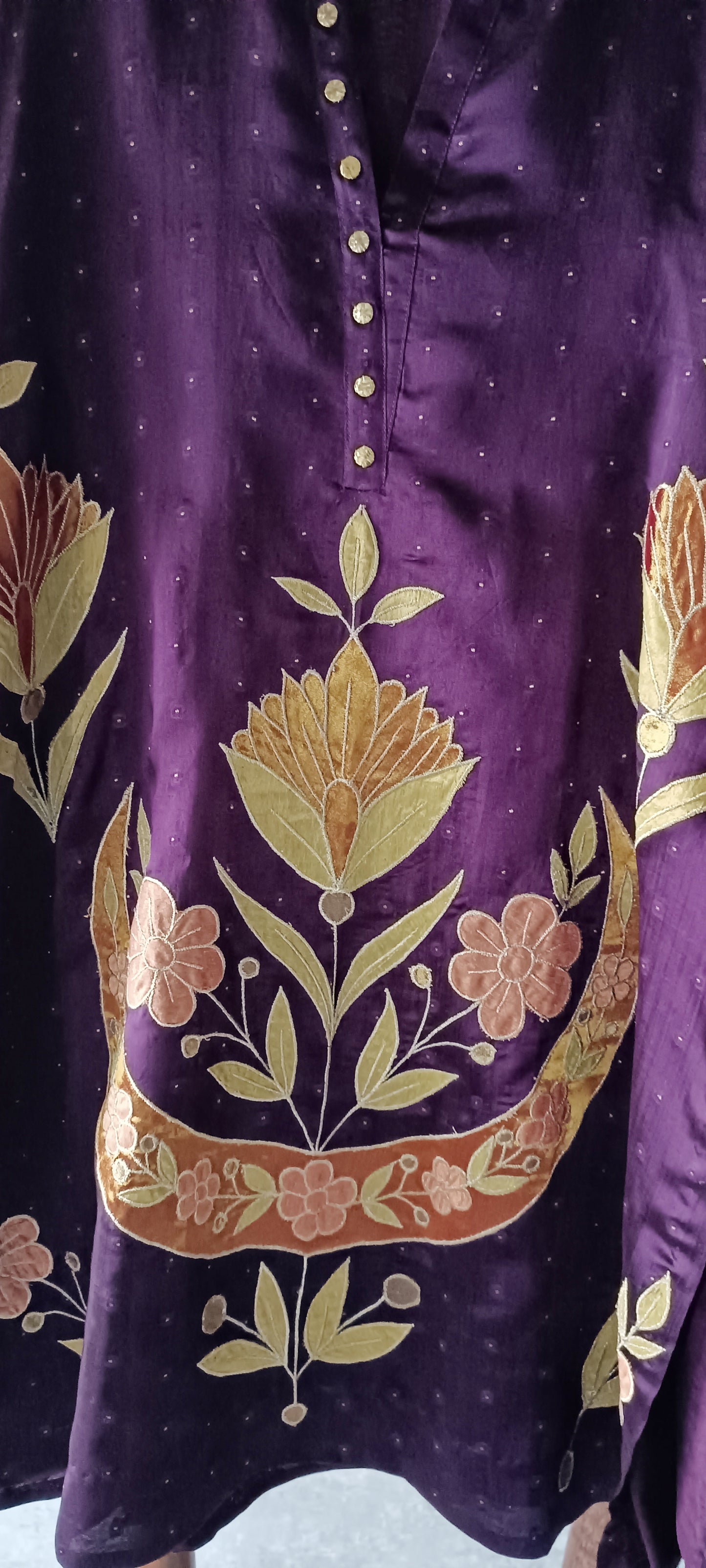 Dholki Edit - Pure Sheesha Bundki Silk - Royal Purple Chaand Phool