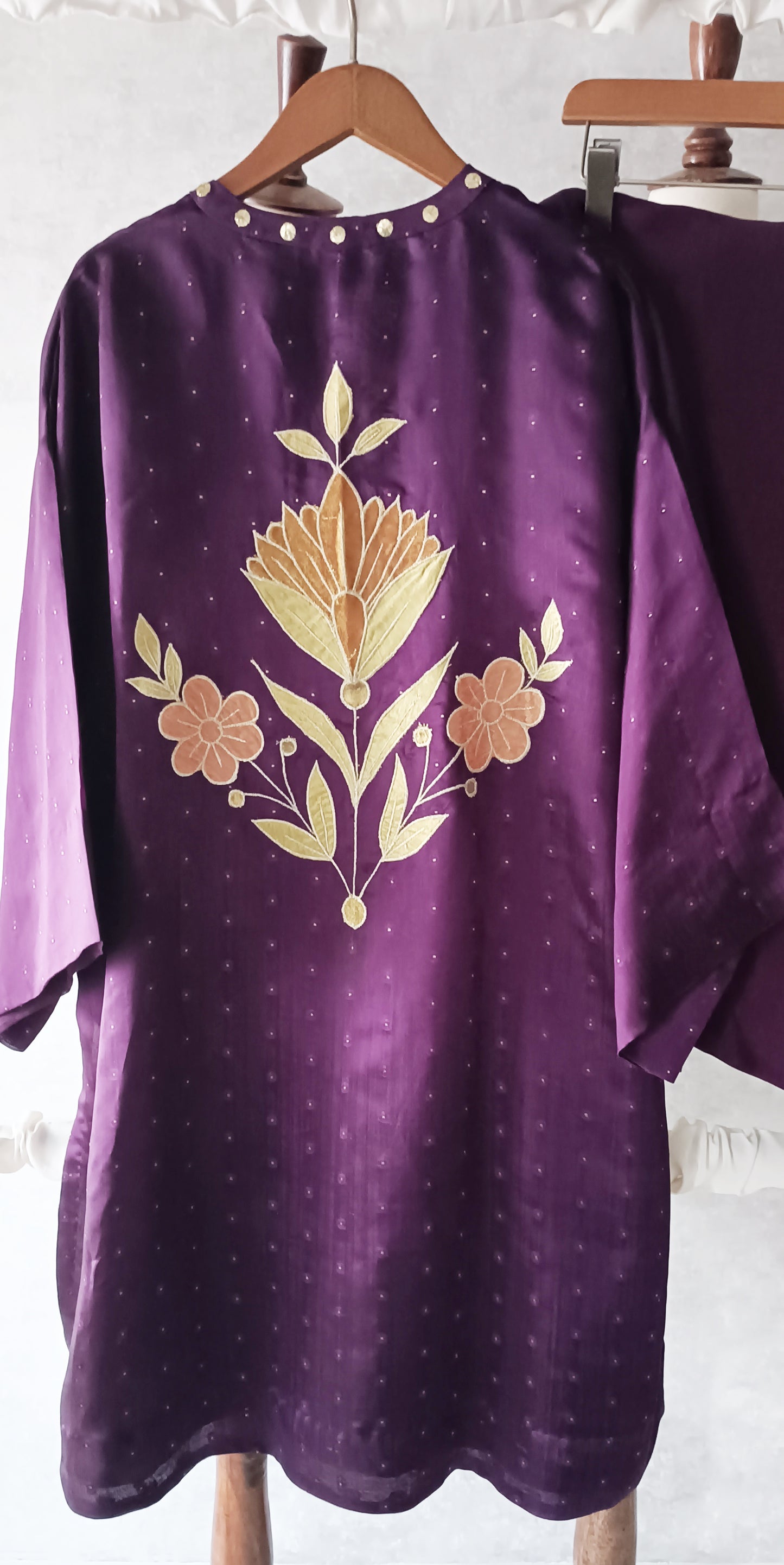 Dholki Edit - Pure Sheesha Bundki Silk - Royal Purple Chaand Phool